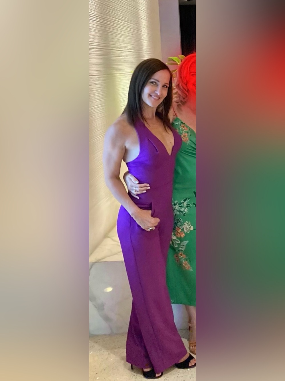 Black Halo Purple Jumpsuit